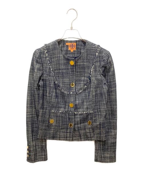 TORY BURCH（トリーバーチ）TORY BURCH (トリーバーチ) ノーカラージャケット ネイビー サイズ:2の古着・服飾アイテム