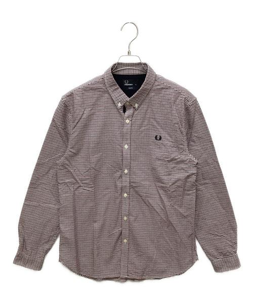 FRED PERRY（フレッドペリー）FRED PERRY (フレッドペリー) M7295J　長袖シャツ レッド×ネイビー サイズ:Mの古着・服飾アイテム