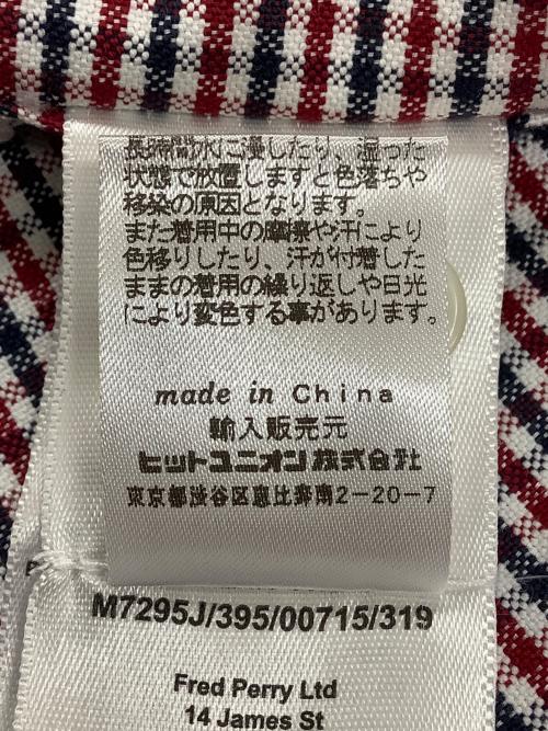 FRED PERRY（フレッドペリー）FRED PERRY (フレッドペリー) M7295J　長袖シャツ レッド×ネイビー サイズ:Mの古着・服飾アイテム