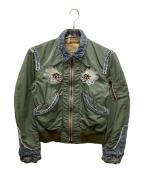 AVIREXアヴィレックス）の古着「6162046　フライトジャケット」｜グリーン×ブルー