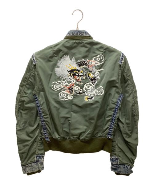 AVIREX（アヴィレックス）AVIREX (アヴィレックス) 6162046　フライトジャケット グリーン×ブルー サイズ:Mの古着・服飾アイテム