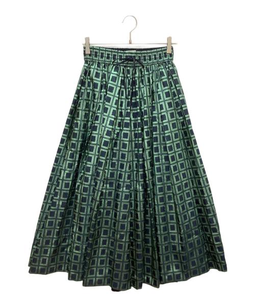 BLAMINK（ブラミンク）BLAMINK (ブラミンク) 7924-299-0178　スカート グリーン×ネイビー サイズ:36の古着・服飾アイテム