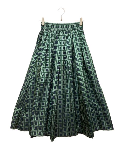 BLAMINK（ブラミンク）BLAMINK (ブラミンク) 7924-299-0178　スカート グリーン×ネイビー サイズ:36の古着・服飾アイテム