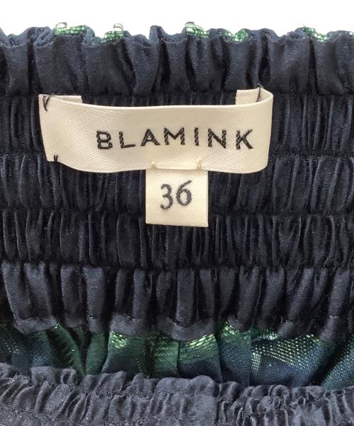 BLAMINK（ブラミンク）BLAMINK (ブラミンク) 7924-299-0178　スカート グリーン×ネイビー サイズ:36の古着・服飾アイテム