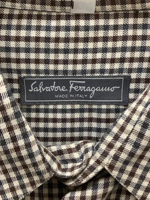 Salvatore Ferragamo（サルヴァトーレ フェラガモ）Salvatore Ferragamo (サルヴァトーレ フェラガモ) 長袖シャツ グレー サイズ:XLの古着・服飾アイテム