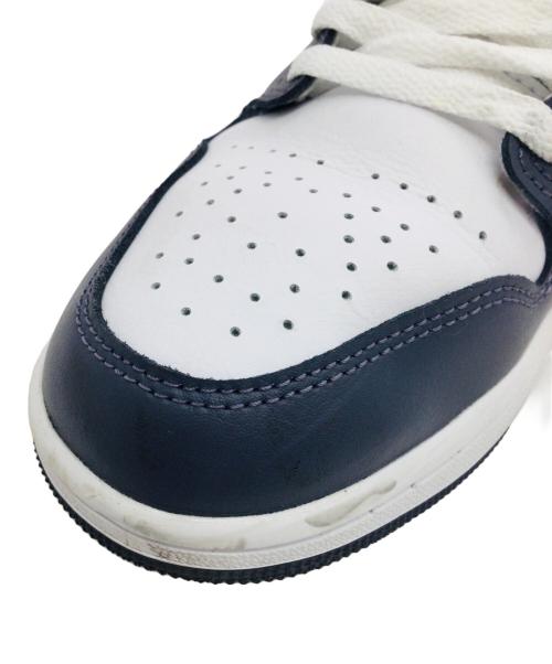 NIKE（ナイキ）NIKE (ナイキ) Air Jordan 1 Low ホワイト×ネイビー サイズ:US9、UK8、EUR42.5、cm27、BR40.5、CN270の古着・服飾アイテム