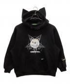 pinkspinkピンクスピンク）の古着「キャットスターパーカー」｜ブラック