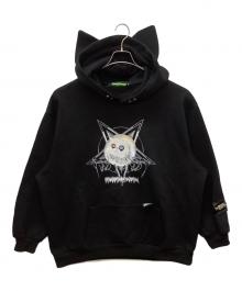 pinkspink（ピンクスピンク）の古着「キャットスターパーカー」｜ブラック