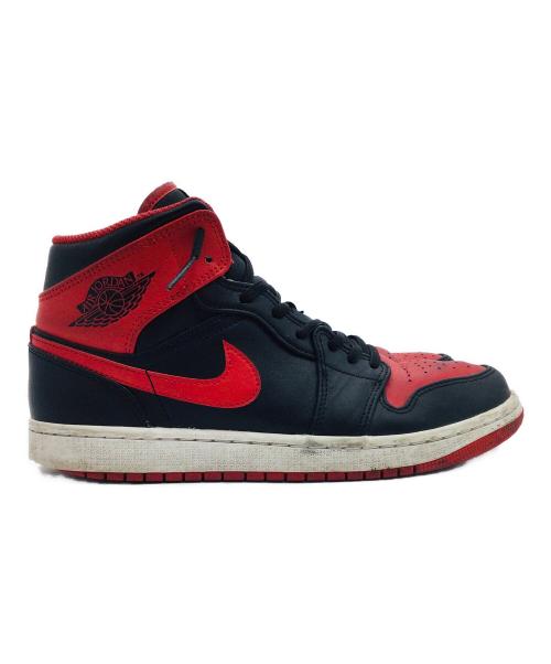 NIKE（ナイキ）NIKE (ナイキ) Air Jordan 1 Mid レッド×ブラック サイズ:US9.5、UK8.5、EUR43、cm27.5、BR41、CN275（2.5）の古着・服飾アイテム