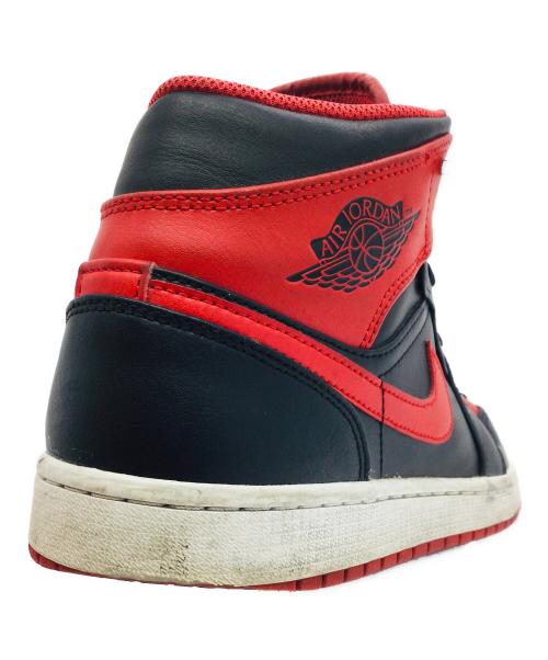 NIKE（ナイキ）NIKE (ナイキ) Air Jordan 1 Mid レッド×ブラック サイズ:US9.5、UK8.5、EUR43、cm27.5、BR41、CN275（2.5）の古着・服飾アイテム