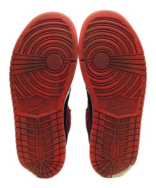 NIKE（ナイキ）NIKE (ナイキ) Air Jordan 1 Mid レッド×ブラック サイズ:US9.5、UK8.5、EUR43、cm27.5、BR41、CN275（2.5）の古着・服飾アイテム
