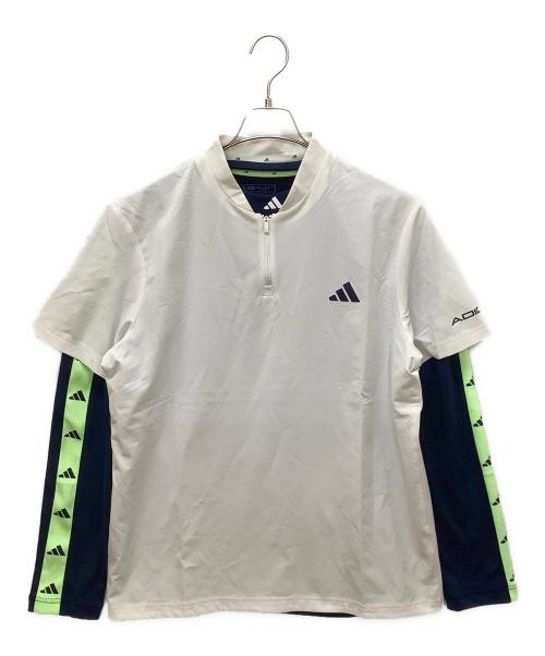adidas（アディダス）adidas (アディダス) IN9042　BOSグラフィックレイヤードセットシャツ ホワイト サイズ:2XLの古着・服飾アイテム