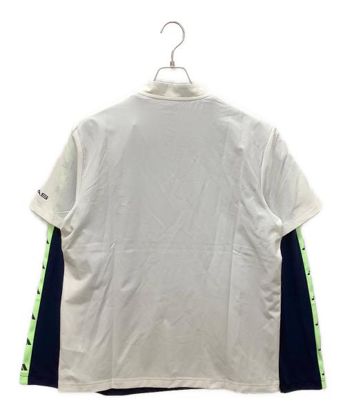 adidas（アディダス）adidas (アディダス) IN9042　BOSグラフィックレイヤードセットシャツ ホワイト サイズ:2XLの古着・服飾アイテム