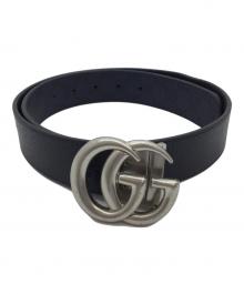 GUCCI（グッチ）の古着「GGマーモントリバーシブルベルト」｜ネイビー