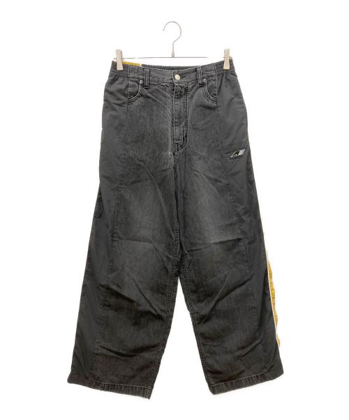 AMBUSH（アンブッシュ）AMBUSH (アンブッシュ) デニム切替トラックパンツ ブラック×イエロー サイズ:29の古着・服飾アイテム