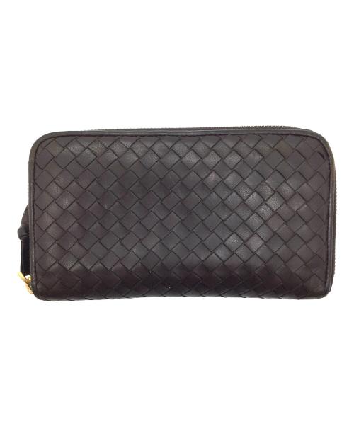 BOTTEGA VENETA（ボッテガベネタ）BOTTEGA VENETA (ボッテガベネタ) ラウンドファスナー財布 ダークブラウンの古着・服飾アイテム