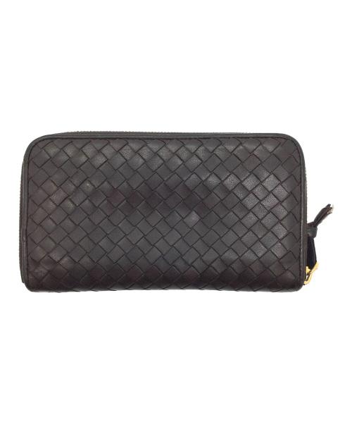 BOTTEGA VENETA（ボッテガベネタ）BOTTEGA VENETA (ボッテガベネタ) ラウンドファスナー財布 ダークブラウンの古着・服飾アイテム