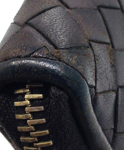 BOTTEGA VENETA（ボッテガベネタ）BOTTEGA VENETA (ボッテガベネタ) ラウンドファスナー財布 ダークブラウンの古着・服飾アイテム