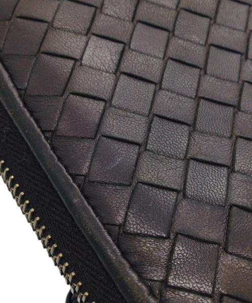 BOTTEGA VENETA（ボッテガベネタ）BOTTEGA VENETA (ボッテガベネタ) ラウンドファスナー財布 ダークブラウンの古着・服飾アイテム