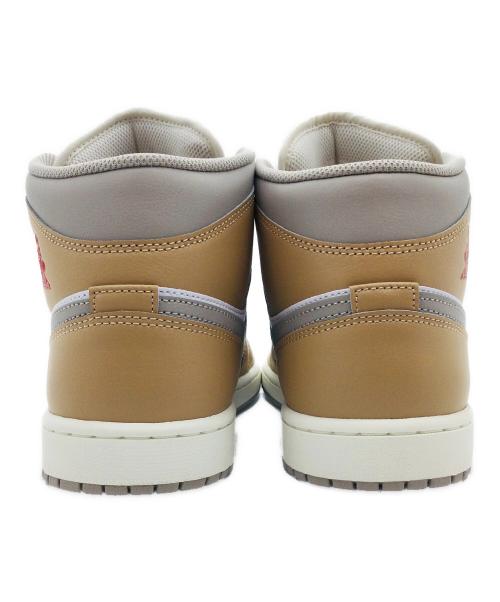 NIKE（ナイキ）NIKE (ナイキ) Air Jordan 1 Mid ベージュ×ホワイト サイズ:US10、UK9、EUR44、cm28、BR42、CN280の古着・服飾アイテム