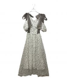 Snidel（スナイデル）の古着「SWF0252064　半袖ワンピース」｜ホワイト×グレー