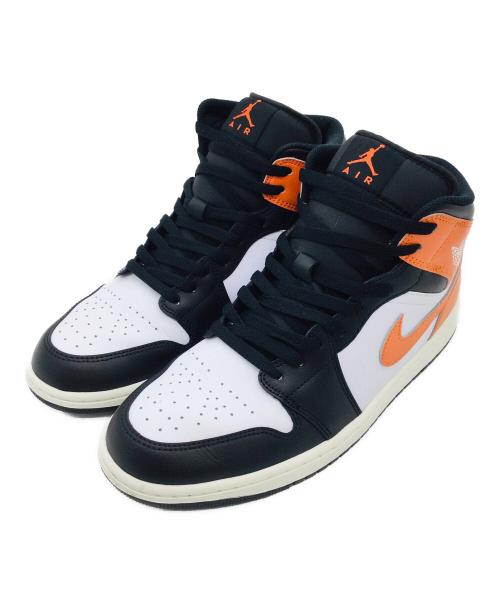 NIKE（ナイキ）NIKE (ナイキ) Air Jordan 1 Mid ホワイト×オレンジ サイズ:US10.5、UK9.5、EUR44.5、cm28.5、BR42.5、CN285の古着・服飾アイテム