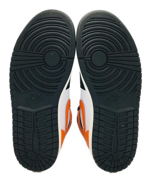 NIKE（ナイキ）NIKE (ナイキ) Air Jordan 1 Mid ホワイト×オレンジ サイズ:US10.5、UK9.5、EUR44.5、cm28.5、BR42.5、CN285の古着・服飾アイテム