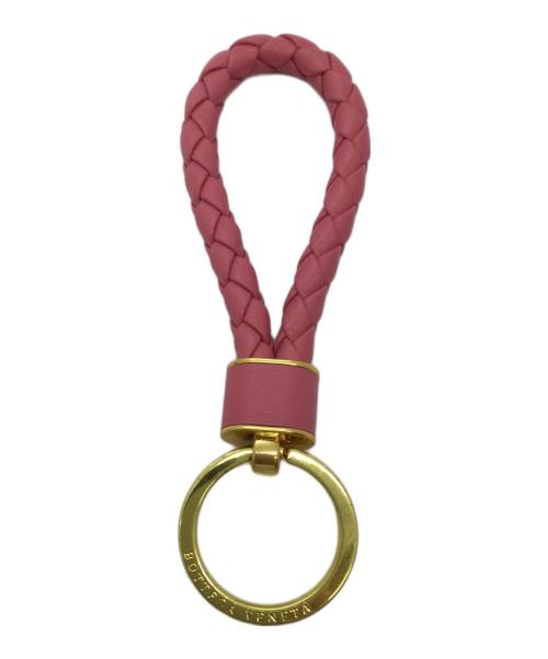 BOTTEGA VENETA（ボッテガベネタ）BOTTEGA VENETA (ボッテガベネタ) イントレチャートキーリング ピンクの古着・服飾アイテム