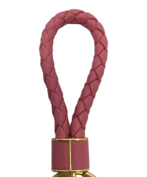BOTTEGA VENETA（ボッテガベネタ）BOTTEGA VENETA (ボッテガベネタ) イントレチャートキーリング ピンクの古着・服飾アイテム