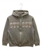 stussyステューシー）の古着「ジップパーカー」｜ライトグレー