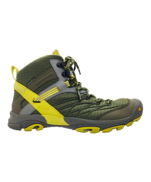 KEEN（キーン）KEEN (キーン) トレッキングシューズ カーキ×イエロー サイズ:EU38.5、US8、UK5.5、CM25の古着・服飾アイテム