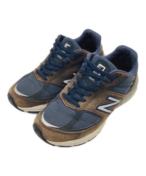 NEW BALANCE（ニューバランス）NEW BALANCE (ニューバランス) W990NV5 ブラウン×ネイビー サイズ:US07、UK05、EU37.5、CM24の古着・服飾アイテム