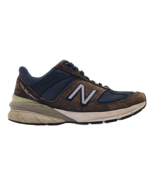 NEW BALANCE（ニューバランス）NEW BALANCE (ニューバランス) W990NV5 ブラウン×ネイビー サイズ:US07、UK05、EU37.5、CM24の古着・服飾アイテム