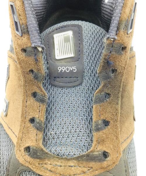 NEW BALANCE（ニューバランス）NEW BALANCE (ニューバランス) W990NV5 ブラウン×ネイビー サイズ:US07、UK05、EU37.5、CM24の古着・服飾アイテム