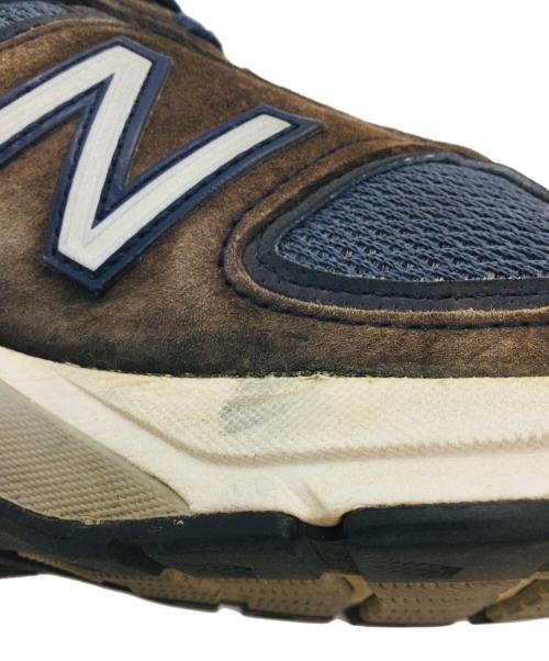 NEW BALANCE（ニューバランス）NEW BALANCE (ニューバランス) W990NV5 ブラウン×ネイビー サイズ:US07、UK05、EU37.5、CM24の古着・服飾アイテム