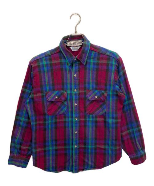 FIVE BROTHER（ファイブブラザー）FIVE BROTHER (ファイブブラザー) ネルシャツ パープル×グリーン サイズ:Lの古着・服飾アイテム