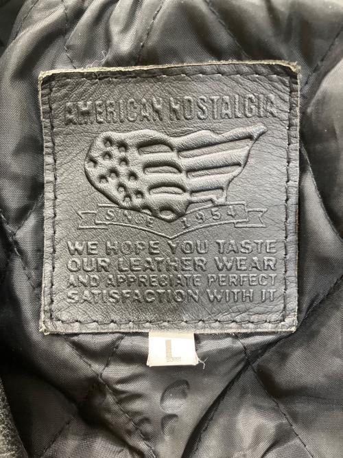 AMERICAN NOSTALGIA（アメリカンノスタルジア）AMERICAN NOSTALGIA (アメリカンノスタルジア) ダブルライダースジャケット ブラック サイズ:Lの古着・服飾アイテム