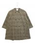 Spick and Span（スピックアンドスパン）の古着「23-020-200-2050-4-0　Wスライバー ノーカラーチェックポンチョコート」｜ブラウン×グレー