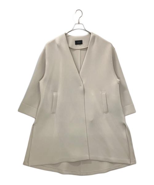 chignon（シニヨン）chignon (シニヨン) ノーカラーコート アイボリー サイズ:Fの古着・服飾アイテム