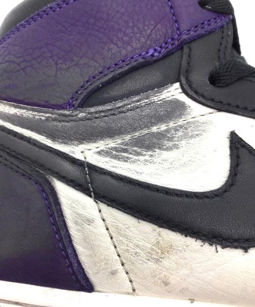 NIKE（ナイキ）NIKE (ナイキ) AIR JORDAN 1 RETRO HIGH OG パープル×ブラック×ホワイト サイズ:US10.5、UK9.5、EUR44.5、cm28.5の古着・服飾アイテム