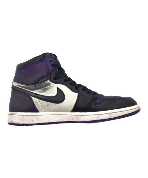NIKE（ナイキ）NIKE (ナイキ) AIR JORDAN 1 RETRO HIGH OG パープル×ブラック×ホワイト サイズ:US10.5、UK9.5、EUR44.5、cm28.5の古着・服飾アイテム