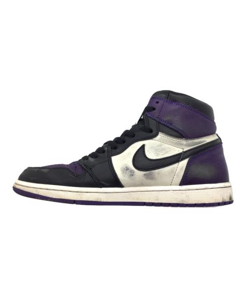 NIKE（ナイキ）NIKE (ナイキ) AIR JORDAN 1 RETRO HIGH OG パープル×ブラック×ホワイト サイズ:US10.5、UK9.5、EUR44.5、cm28.5の古着・服飾アイテム