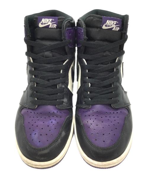 NIKE（ナイキ）NIKE (ナイキ) AIR JORDAN 1 RETRO HIGH OG パープル×ブラック×ホワイト サイズ:US10.5、UK9.5、EUR44.5、cm28.5の古着・服飾アイテム