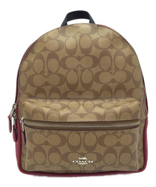 COACH（コーチ）COACH (コーチ) リュック ブラウン×パープルの古着・服飾アイテム
