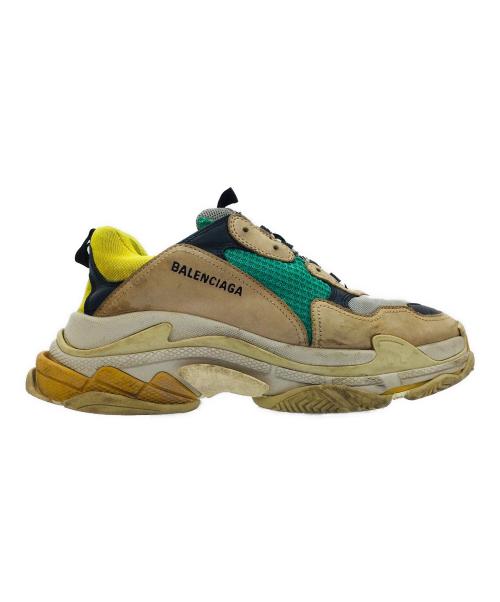 BALENCIAGA（バレンシアガ）BALENCIAGA (バレンシアガ) TRIPLE S ブラウン×グリーン×イエロー サイズ:UK9、EUR43、USA10、JP28.5の古着・服飾アイテム