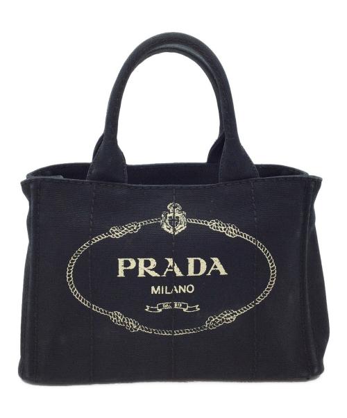 PRADA（プラダ）PRADA (プラダ) トートバッグ ブラック×ホワイトの古着・服飾アイテム
