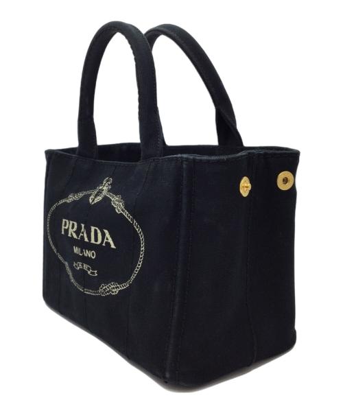 PRADA（プラダ）PRADA (プラダ) トートバッグ ブラック×ホワイトの古着・服飾アイテム