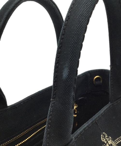 PRADA（プラダ）PRADA (プラダ) トートバッグ ブラック×ホワイトの古着・服飾アイテム