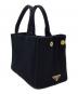 中古・古着 PRADA (プラダ) トートバッグ ブラック×ホワイト：35000円