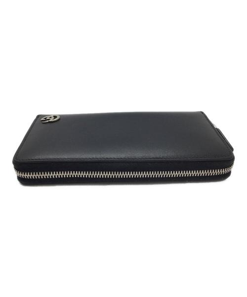 GUCCI（グッチ）GUCCI (グッチ) ラウンドファスナー財布 ブラックの古着・服飾アイテム